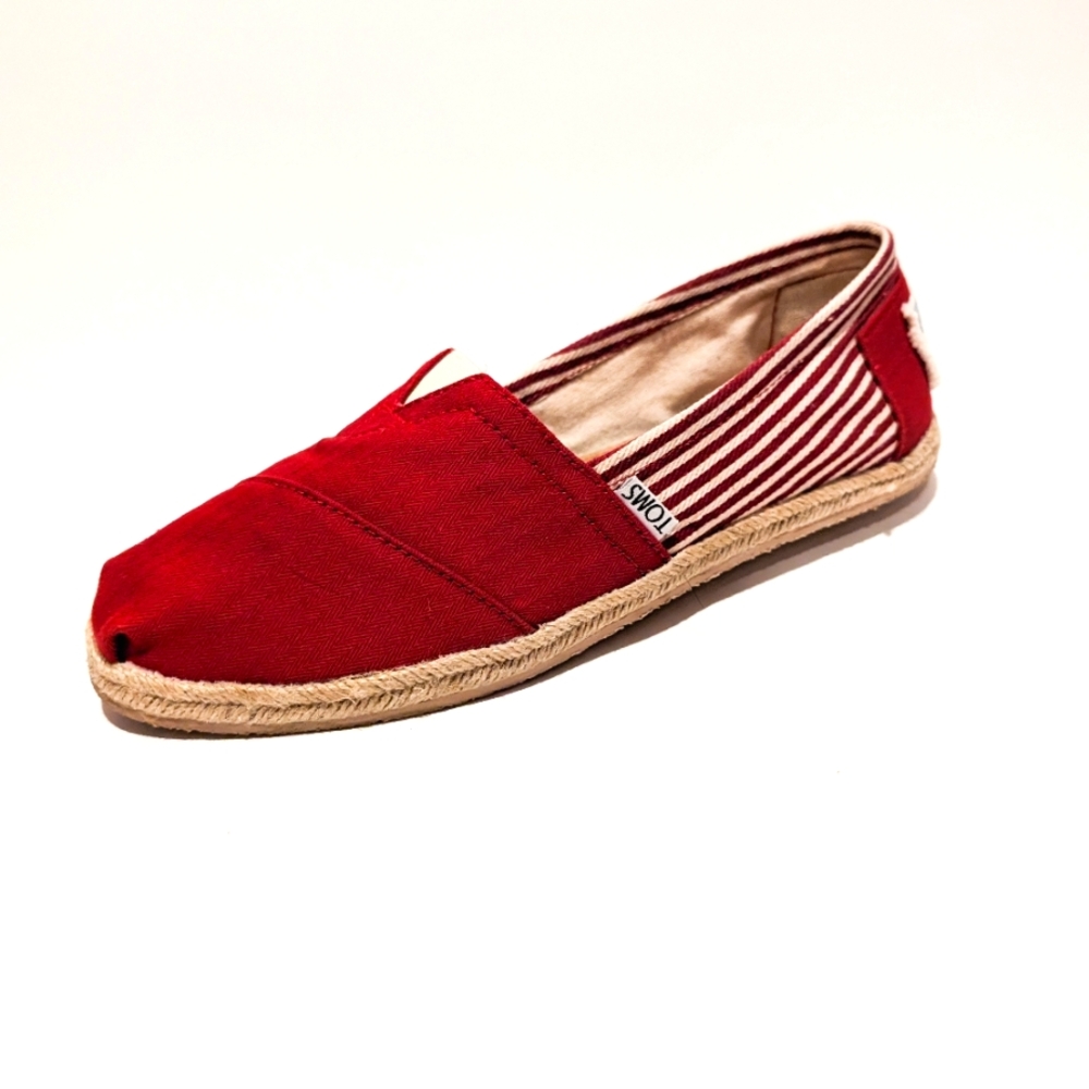 Toms University Classic Rope Slip-On Red Stripe